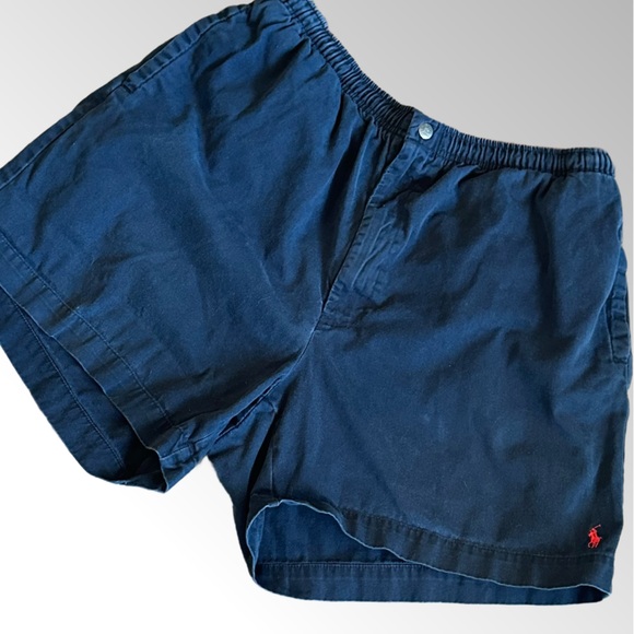 Polo Ralph Lauren shorts Men’s XL Navy Blue‎ Embroidered Red Pony Elastic Waist - Picture 1 of 11